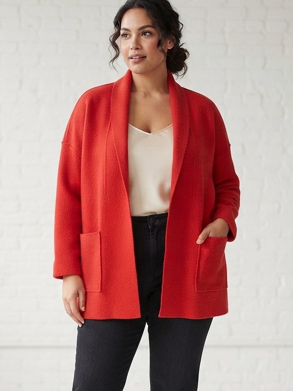 Eileen Fisher Wool Kimono Shawl Collar Jacket